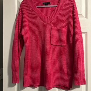 Women's Pink V-Neck Sweater